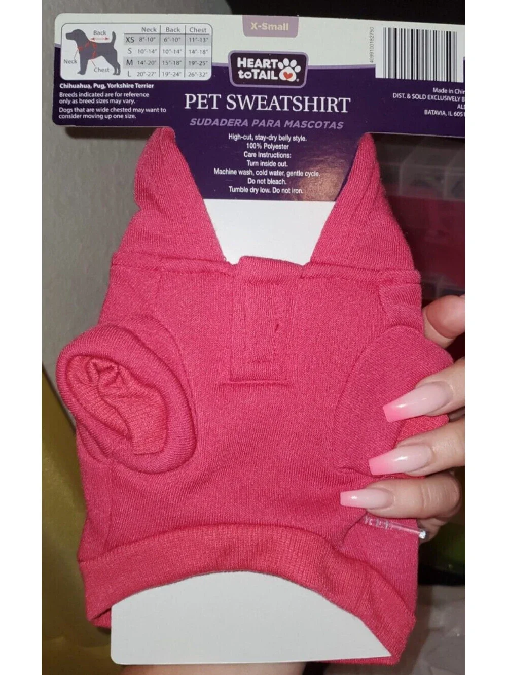 HEART TO TAIL RED PET HOODIE SWEATSHIRT 'NO FILTER NEEDED. I'M THIS ADORABLE.'